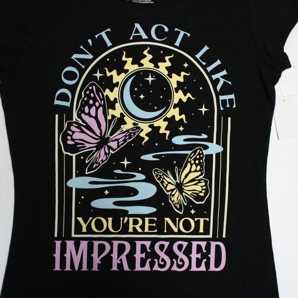 Junior Large 11-13 Cap Sleeve Multi Color Graphic Tee Shirt - Picture 7 of 8